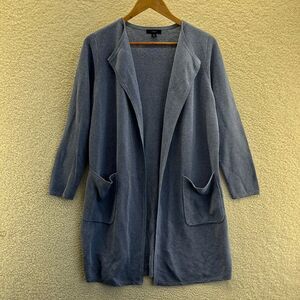 J Crew Sweater Womens‎ XS Blue Open Front along Cardigan Pockets